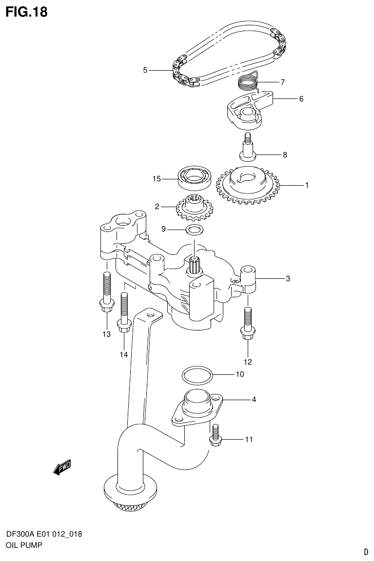 Suzuki DF300AP OIL PUMP parts diagram